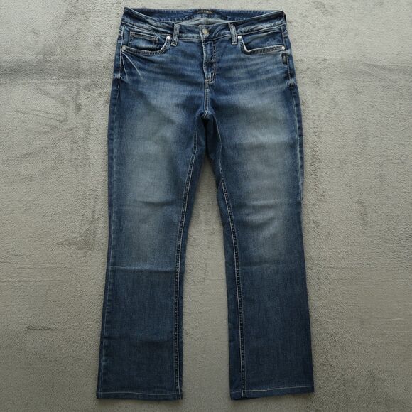 Silver Jeans Women's Size 30 Blue Mid-Rise Elyse Slim Boot Denim 29" inseam - Picture 12 of 16